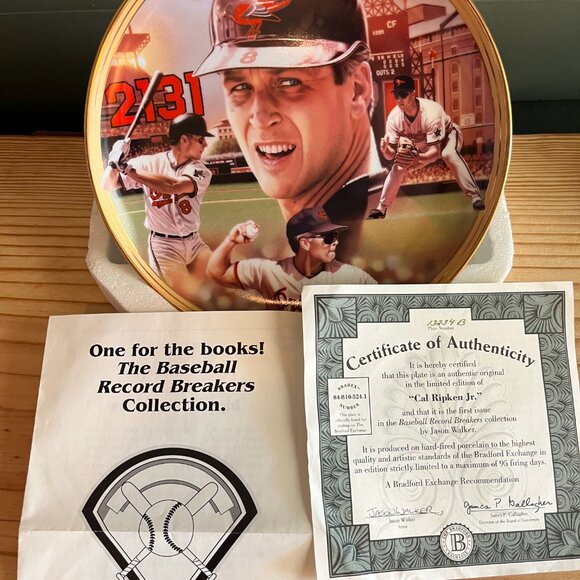Limited Edition Cal Ripken Jr. Plate Number 13234B With COA - Picture 1 of 16